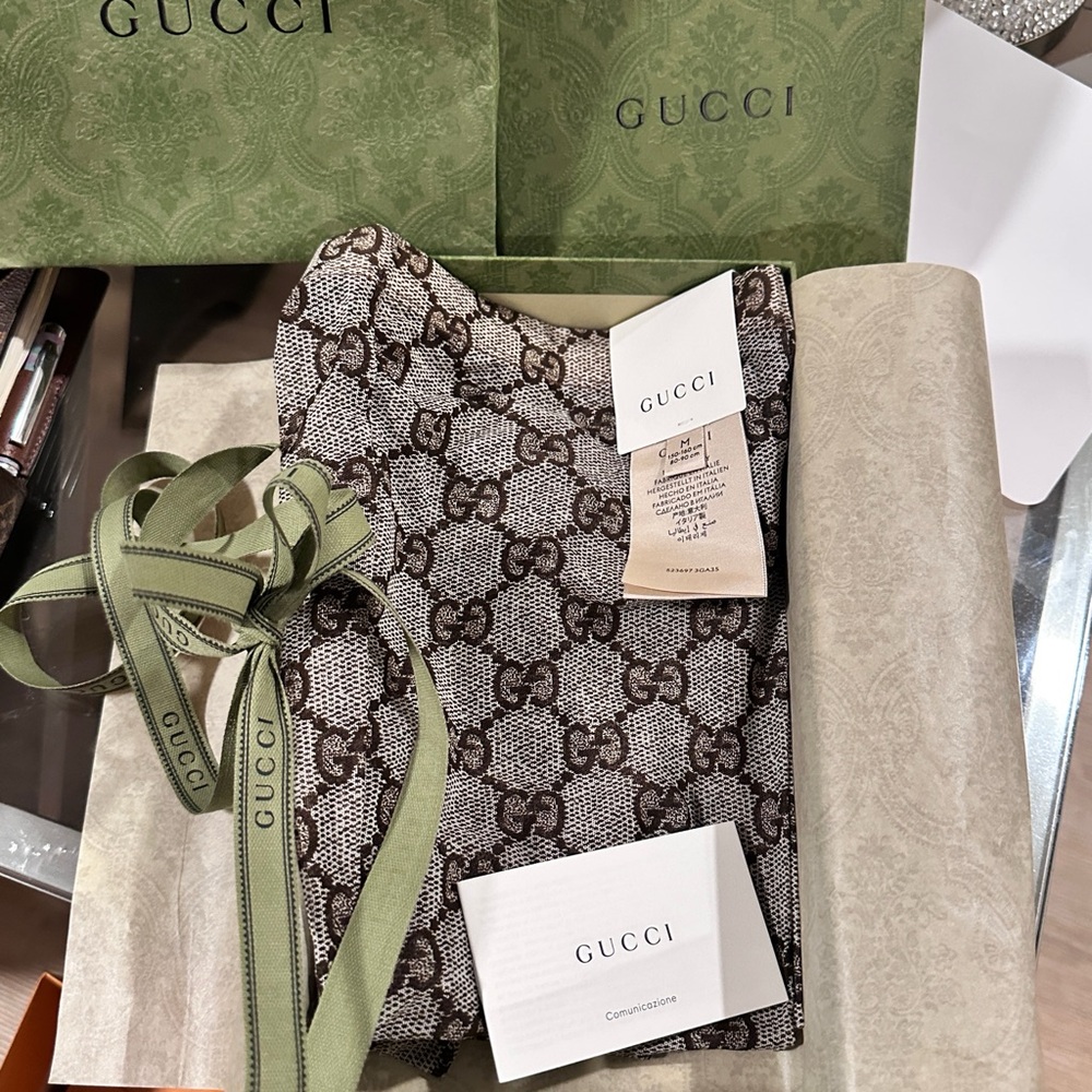 🆕😍❤️Gucci Beige/Brown GG Patterned Women's Tights Medium - Picture 3 of 16